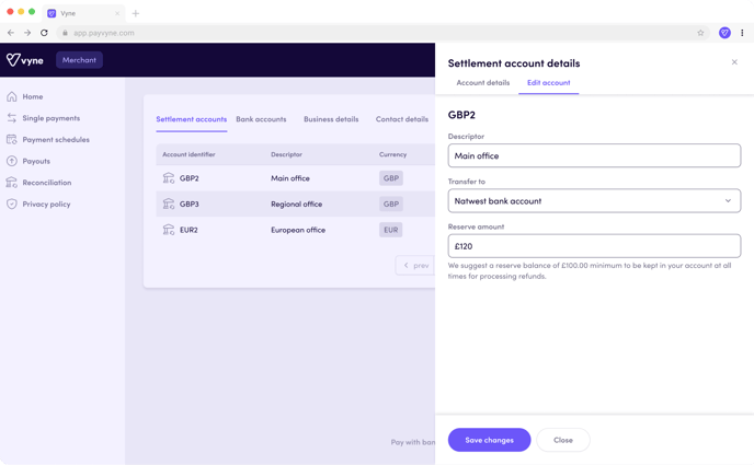 Settlement accounts 3